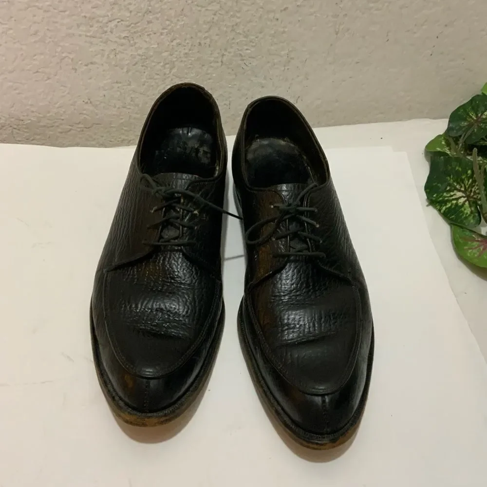 Shark Grain Cowhide Black Leather Dress Shoes Men’s 8.5 D
